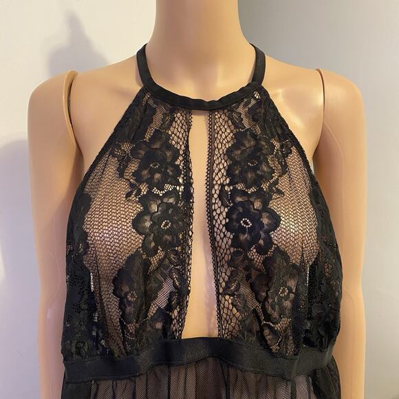 Adore Me HotSexy Black MeshLace Lingerie Babydoll Romantic MiniDress Intimate 2X - Picture 8 of 9